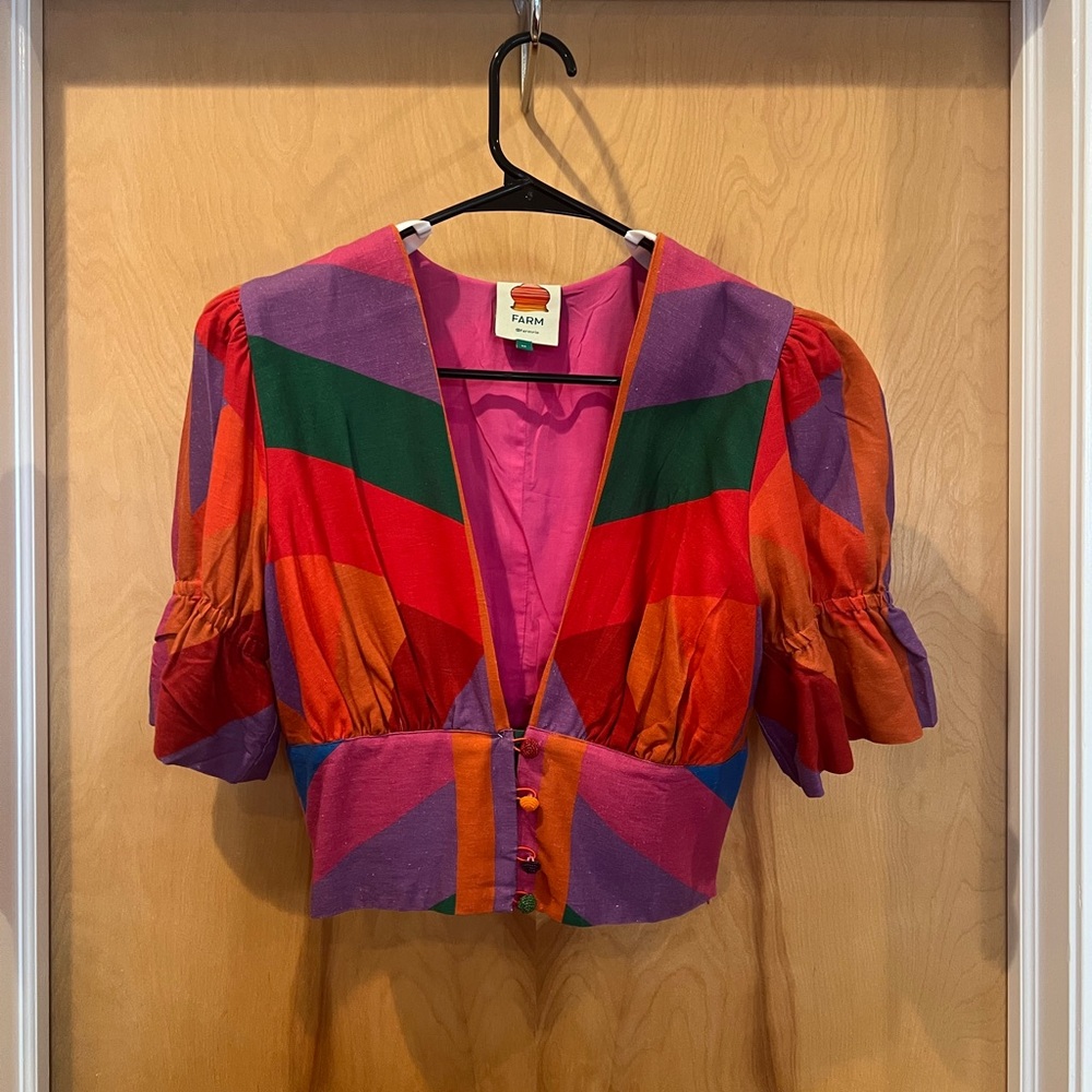 FARM Rio Amanda Stripes Blouse Multi Size Medium